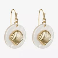 Liz Claiborne Shell Womens Drop Earrings