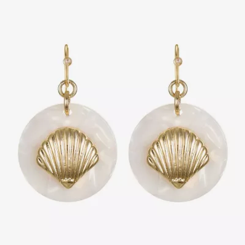 Liz Claiborne Shell Womens Drop Earrings