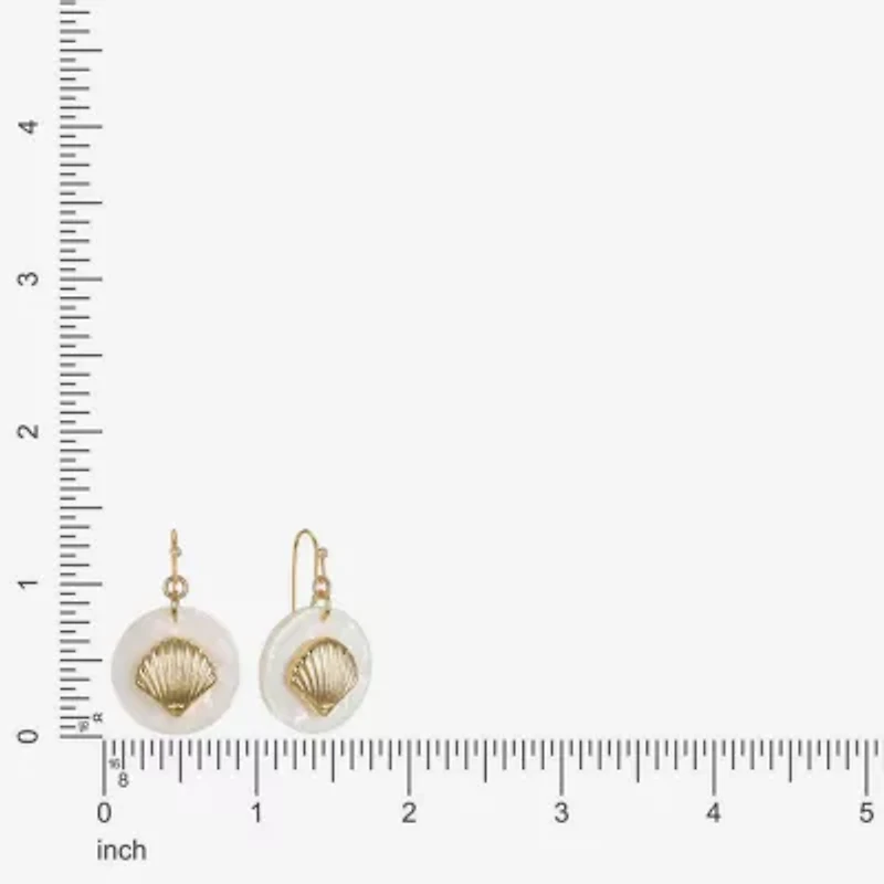 Liz Claiborne Shell Womens Drop Earrings