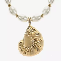 Liz Claiborne Shell Womens 17 Inch Pendant Necklace