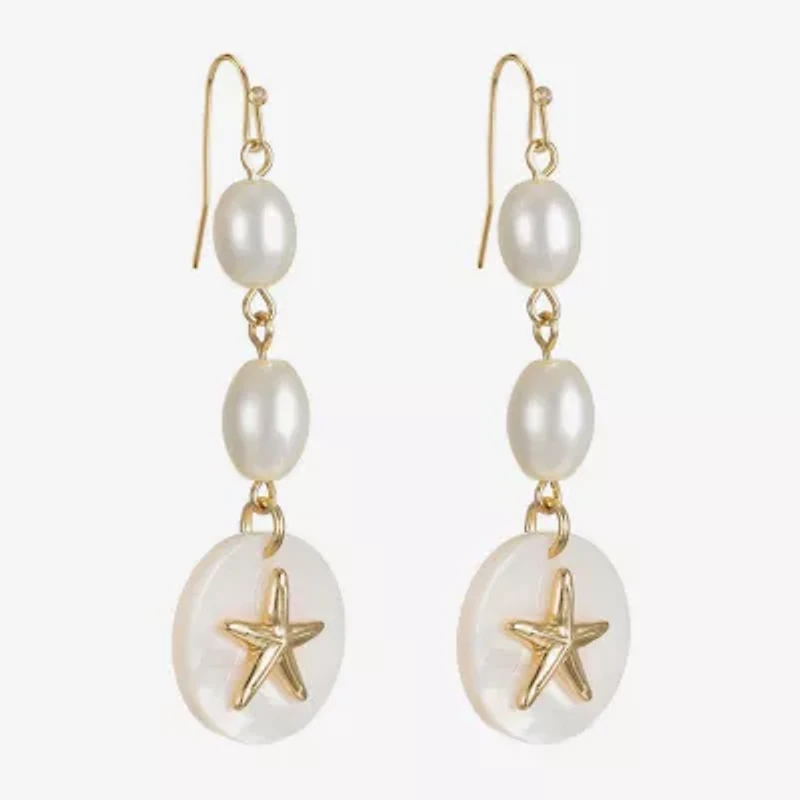 Liz Claiborne Starfish Womens Drop Earrings