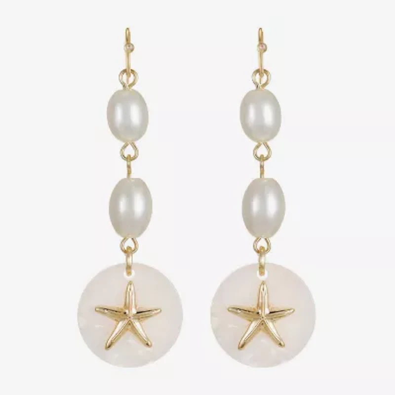 Liz Claiborne Starfish Womens Drop Earrings