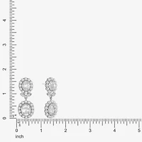 Monet Jewelry Womens Glass Simulated Pearl Oval Hypoallergenic Drop Earrings