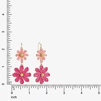 Liz Claiborne Womens Flower Drop Earrings