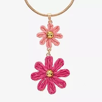 Liz Claiborne Womens Flower 17 Inch Pendant Necklace