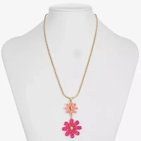 Liz Claiborne Womens Flower 17 Inch Pendant Necklace