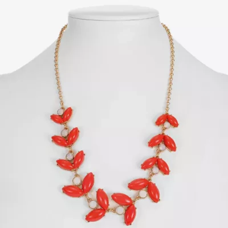 Liz Claiborne Womens White 17 Inch Collar Necklace