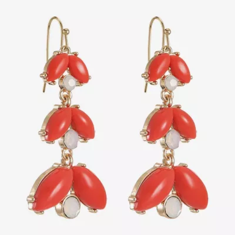 Liz Claiborne Womens Glass Drop Earrings