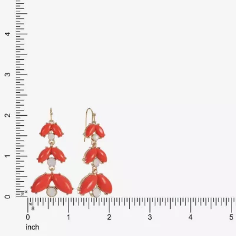 Liz Claiborne Womens Glass Drop Earrings