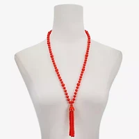 Liz Claiborne Tassel Womens 28 Inch Beaded Necklace