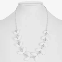 Liz Claiborne Womens White 17 Inch Collar Necklace