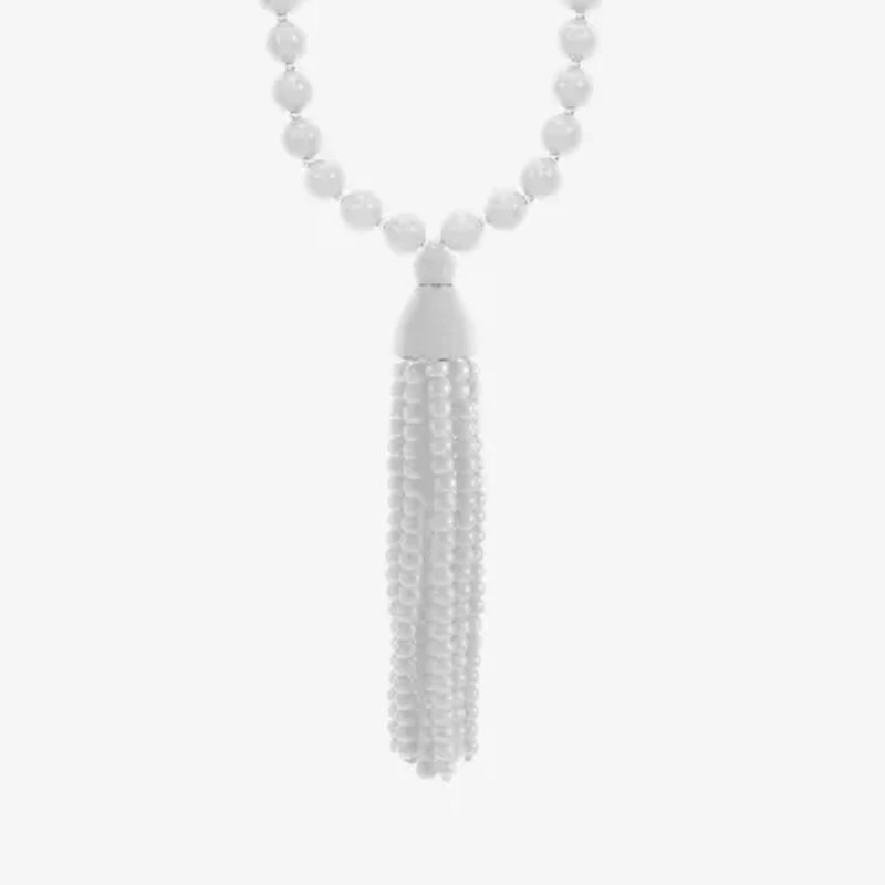 Liz Claiborne Tassel Womens 28 Inch Beaded Necklace