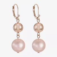 Monet Jewelry Womens Simulated Pearl Round Drop Earrings