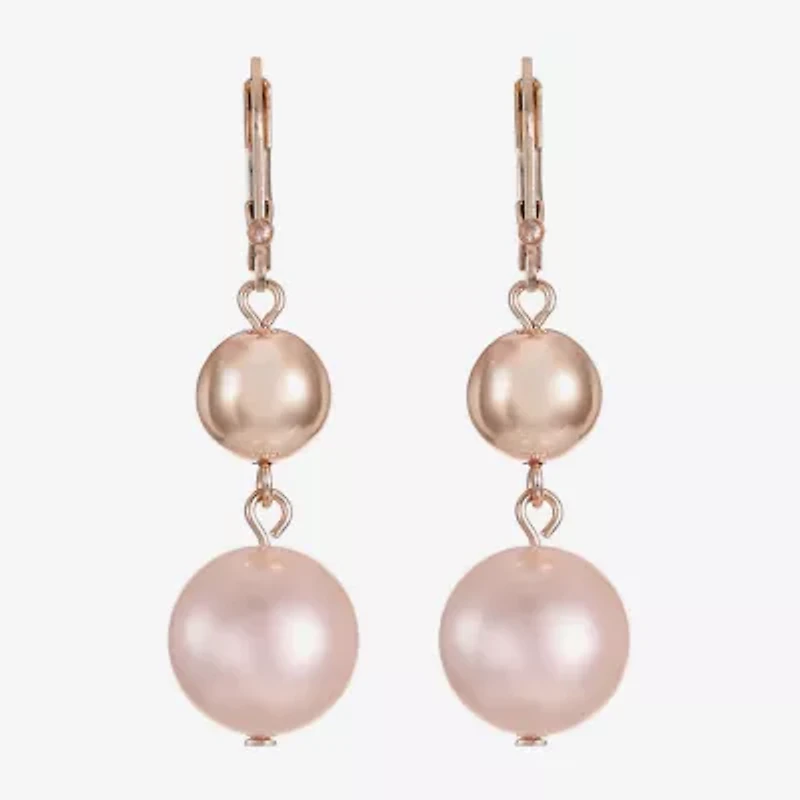 Monet Jewelry Womens Simulated Pearl Round Drop Earrings