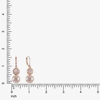 Monet Jewelry Womens Glass Simulated Pearl Round Drop Earrings