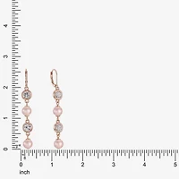 Monet Jewelry Womens Glass Simulated Pearl Round Drop Earrings