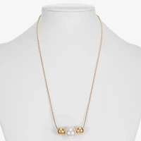 Monet Jewelry Womens Simulated Pearl Round 18 Inch Pendant Necklace