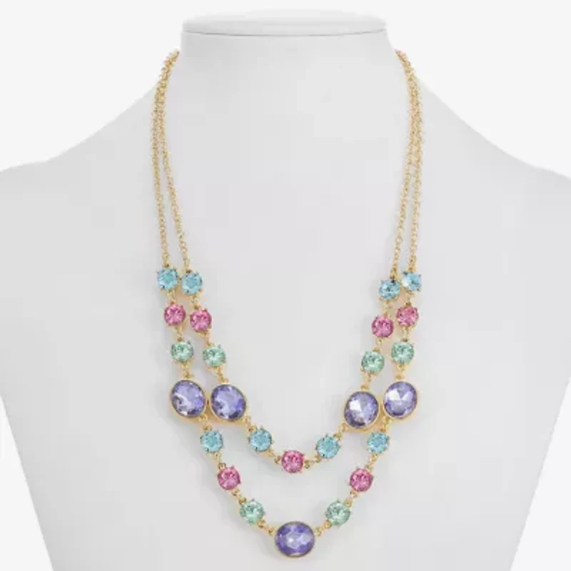Monet Jewelry Womens Pink Glass 18 Inch Strand Necklace