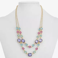 Monet Jewelry Womens Pink Glass 18 Inch Strand Necklace