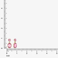 Monet Jewelry Womens Pink Glass Oval Hypoallergenic Drop Earrings