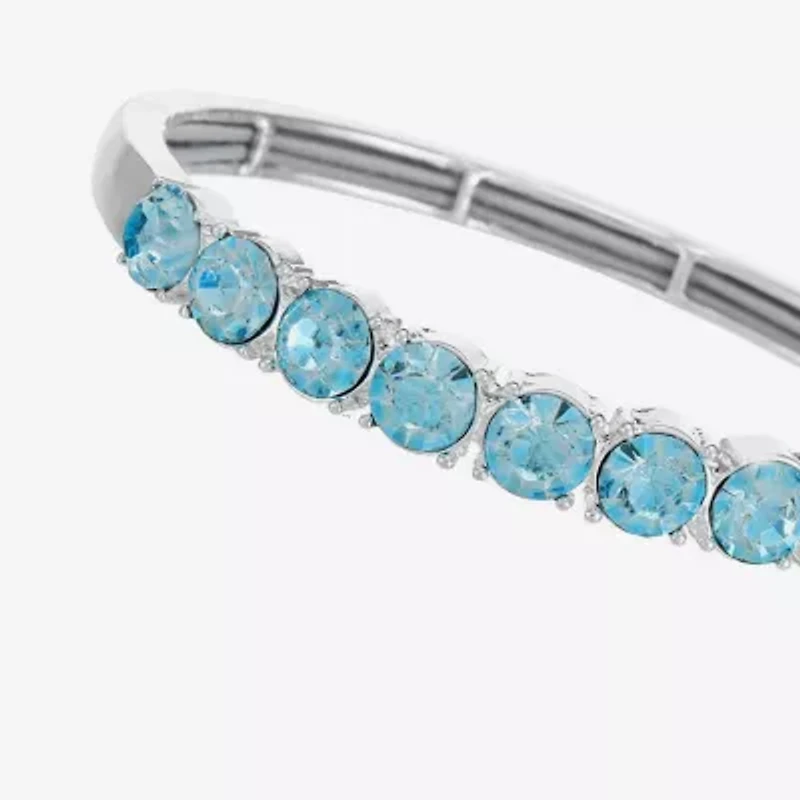 Monet Jewelry Womens Blue Glass Round Bangle Bracelet