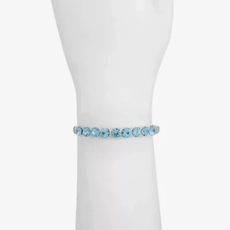 Monet Jewelry Womens Blue Glass Round Bangle Bracelet