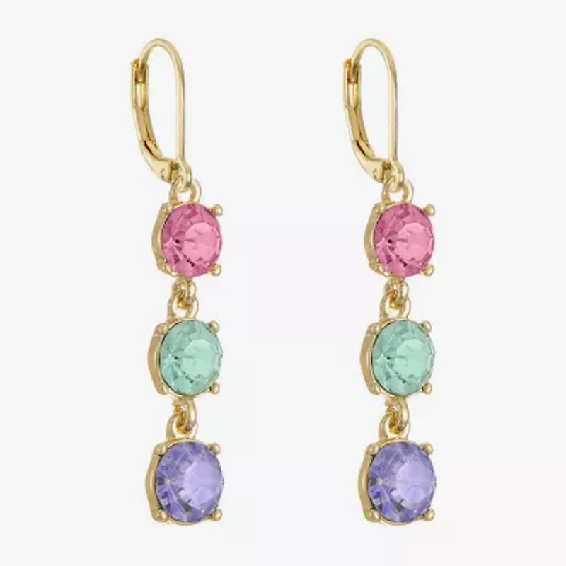 Monet Jewelry Womens Multi Color Glass Round Drop Earrings