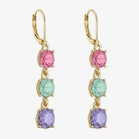 Monet Jewelry Womens Multi Color Glass Round Drop Earrings