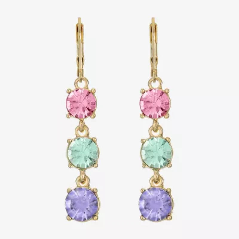 Monet Jewelry Womens Multi Color Glass Round Drop Earrings