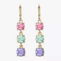 Monet Jewelry Womens Multi Color Glass Round Drop Earrings