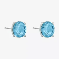 Monet Jewelry Blue Glass 8mm Round Stud Earrings