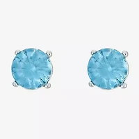 Monet Jewelry Blue Glass 8mm Round Stud Earrings