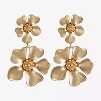 Liz Claiborne Womens Flower Hypoallergenic Drop Earrings