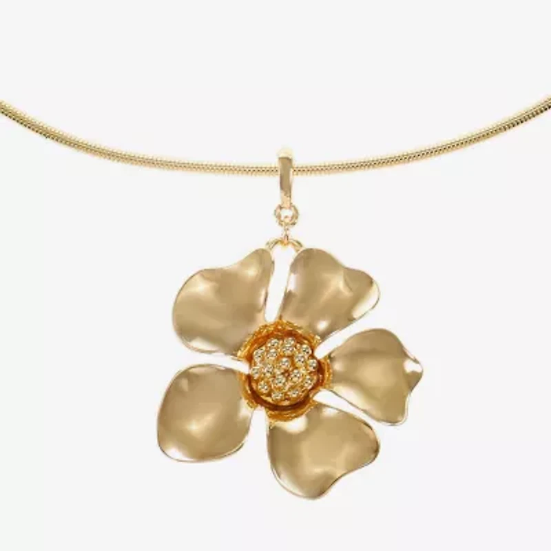 Liz Claiborne Womens Flower 17 Inch Pendant Necklace