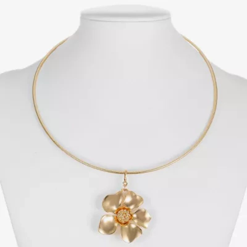 Liz Claiborne Womens Flower 17 Inch Pendant Necklace