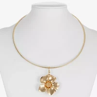 Liz Claiborne Womens Flower 17 Inch Pendant Necklace