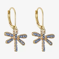 Monet Jewelry Womens Blue Glass Drop Earrings