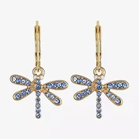Monet Jewelry Womens Blue Glass Drop Earrings