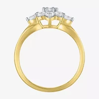 (G-H / Si2-I1) Womens 2/3 Ct. T.W. Lab Grown White Diamond 10K Gold Cocktail Ring