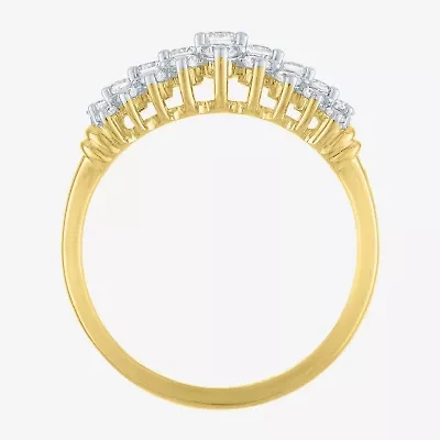(G-H / Si2-I1) Womens 2/3 Ct. T.W. Lab Grown White Diamond 10K Gold Cocktail Ring