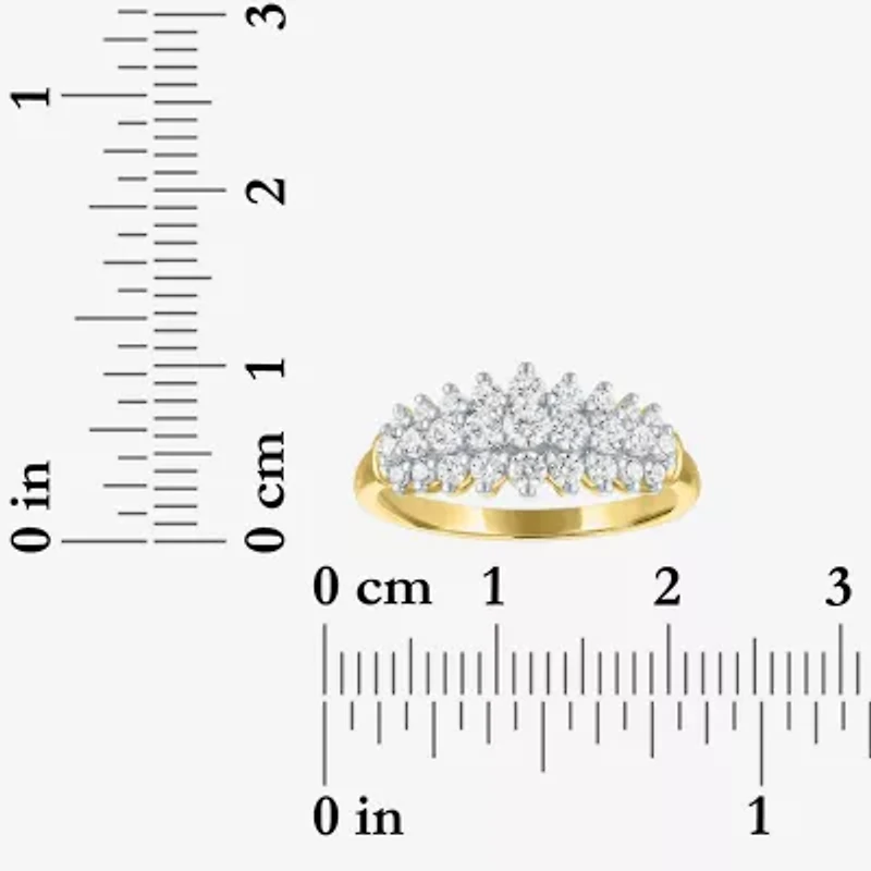 (G-H / Si2-I1) Womens 2/3 Ct. T.W. Lab Grown White Diamond 10K Gold Cocktail Ring