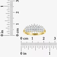 (G-H / Si2-I1) Womens 2/3 Ct. T.W. Lab Grown White Diamond 10K Gold Cocktail Ring