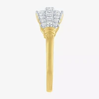 (G-H / Si2-I1) Womens 2/3 Ct. T.W. Lab Grown White Diamond 10K Gold Cocktail Ring