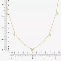 (G-H / Si2-I1) Womens 10K Gold 18 Inch Cable Chain Necklace