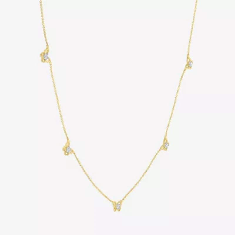 (G-H / Si2-I1) Womens 10K Gold 18 Inch Cable Chain Necklace