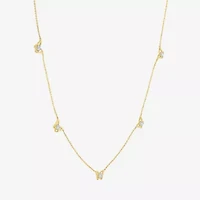 (G-H / Si2-I1) Womens 10K Gold 18 Inch Cable Chain Necklace
