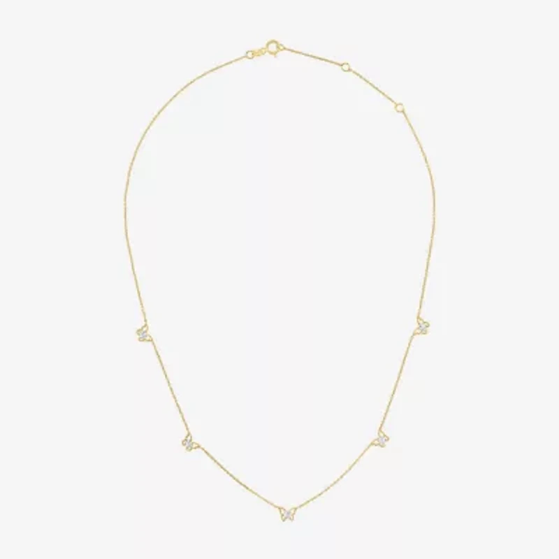 (G-H / Si2-I1) Womens 10K Gold 18 Inch Cable Chain Necklace