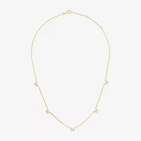 (G-H / Si2-I1) Womens 10K Gold 18 Inch Cable Chain Necklace