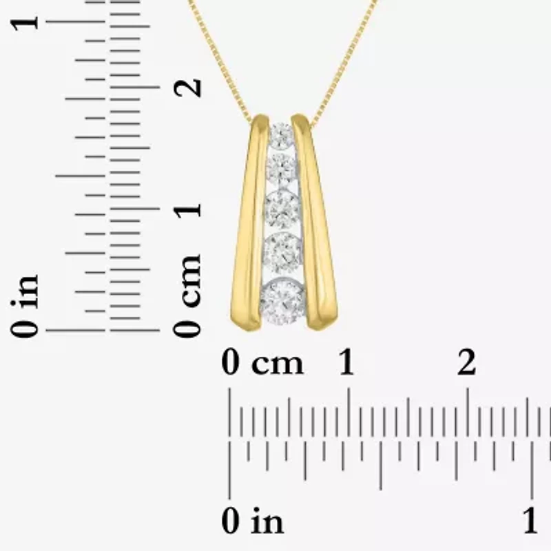 (G-H / Si2-I1) Womens 2/3 Ct. T.W. Lab Grown White Diamond 10K Gold 18 Inch Pendant Necklace