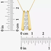 (G-H / Si2-I1) Womens 2/3 Ct. T.W. Lab Grown White Diamond 10K Gold 18 Inch Pendant Necklace